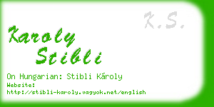 karoly stibli business card