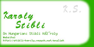 karoly stibli business card